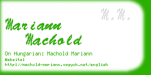 mariann machold business card